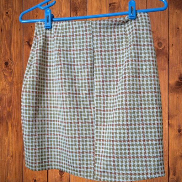 Ludovica BCBG Women's Medium Pull On Elastic Waist Houndstooth Skirt Stretch - Picture 4 of 4